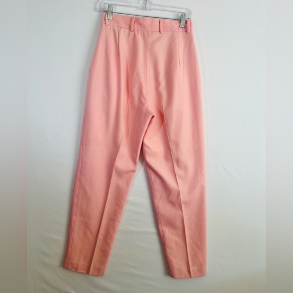 Vintage Pink Trousers Pants 100% Wool Grandmacore Coquette Girl Womens Size 8 - Picture 2 of 8